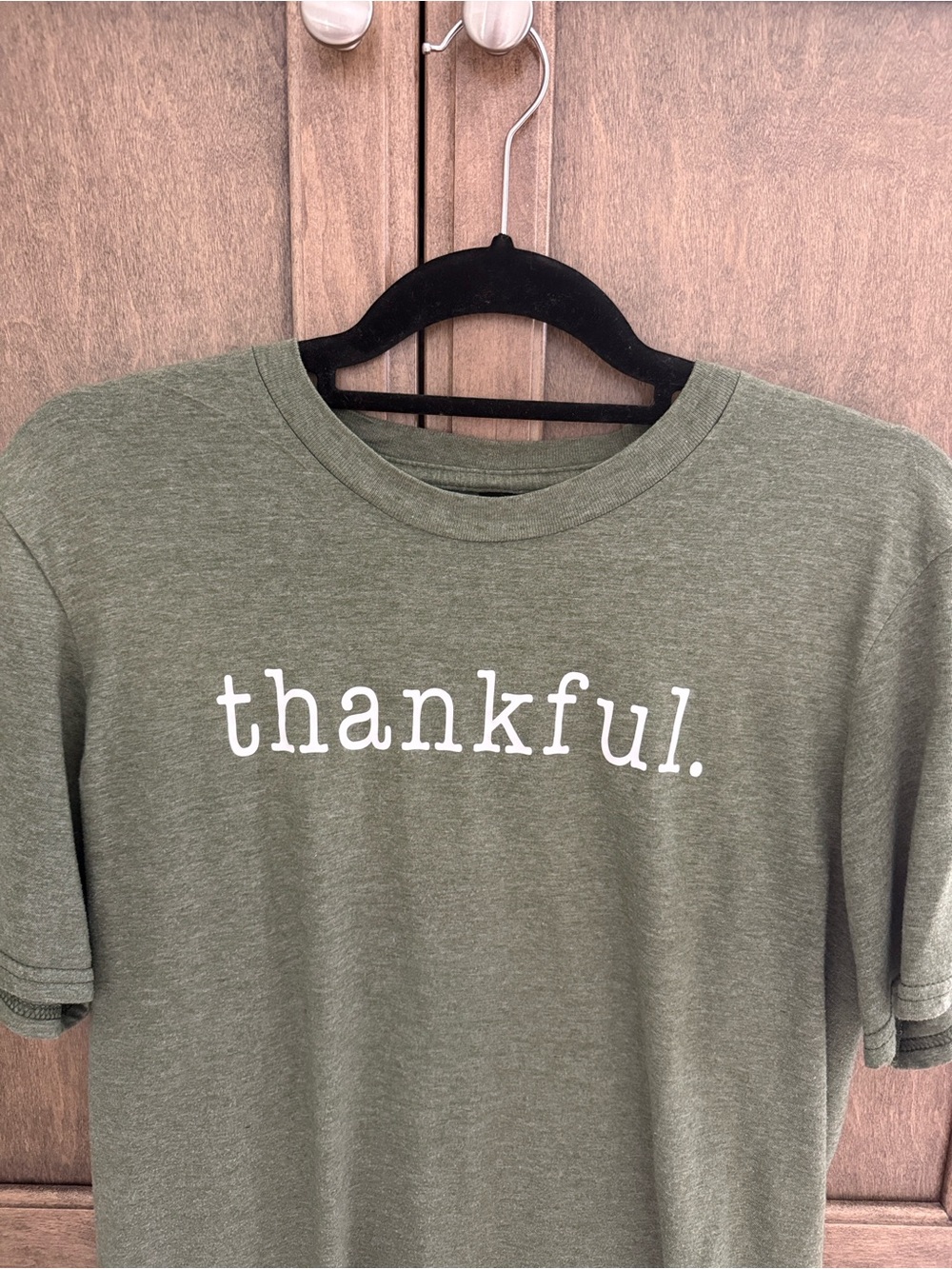 Anvil Olive Green 'thankful.' Short Sleeve Tee